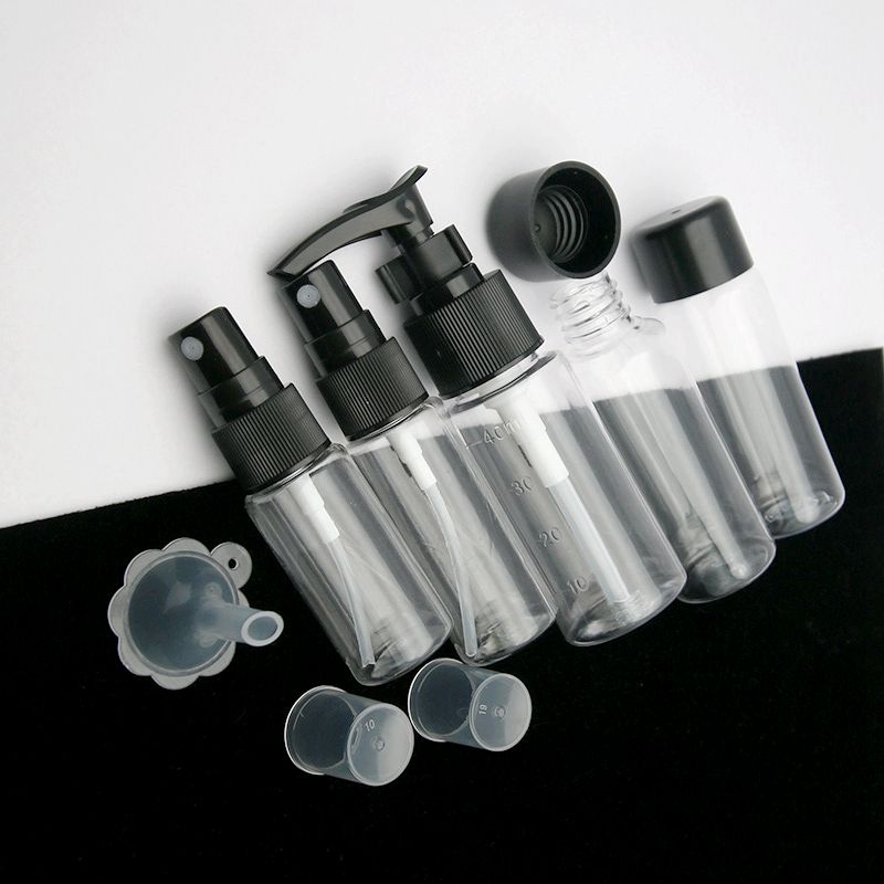 7pcs Mini Travel  Cosmetic Face Cream Pot Bottles & Sprayer