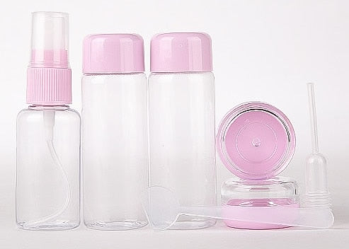 7pcs/Set Mini Makeup Cosmetic Face Cream Pot Bottles Plastic Transparent Empty Make Up Container Bottle Travel Kit Accessories