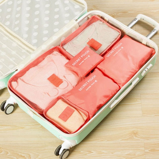 6Pcs Travel Clothes Portable Luggage Bags