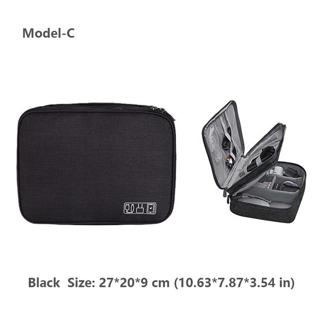 Shockproof Electronic Travel Accessories Digital Bag Earphone Storage Bag Gadgets Pouch Power Bank USB Charger Cable Organizer