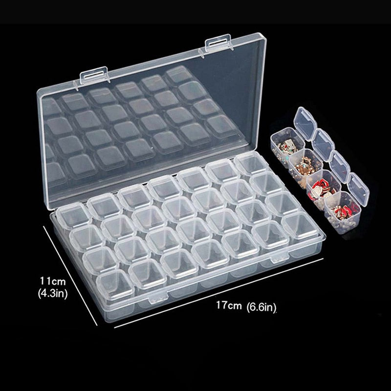 28 Slots Box Clear Plastic Bottle & Sprayer Storage Box