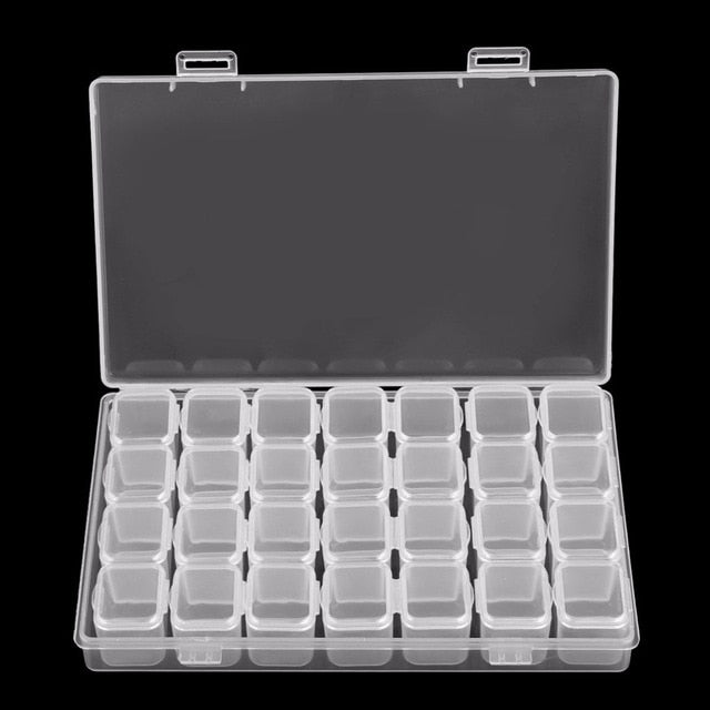 28 Slots Box Clear Plastic Bottle & Sprayer Storage Box